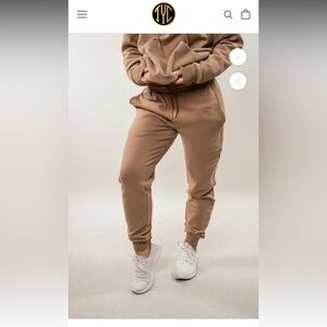 Till You Collapse Luxury Drawstring Joggers in Camel